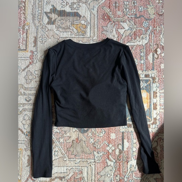 Klassy Network Ribbed Long Sleeve Brami Crop (built in bra crop top) - Picture 4 of 4